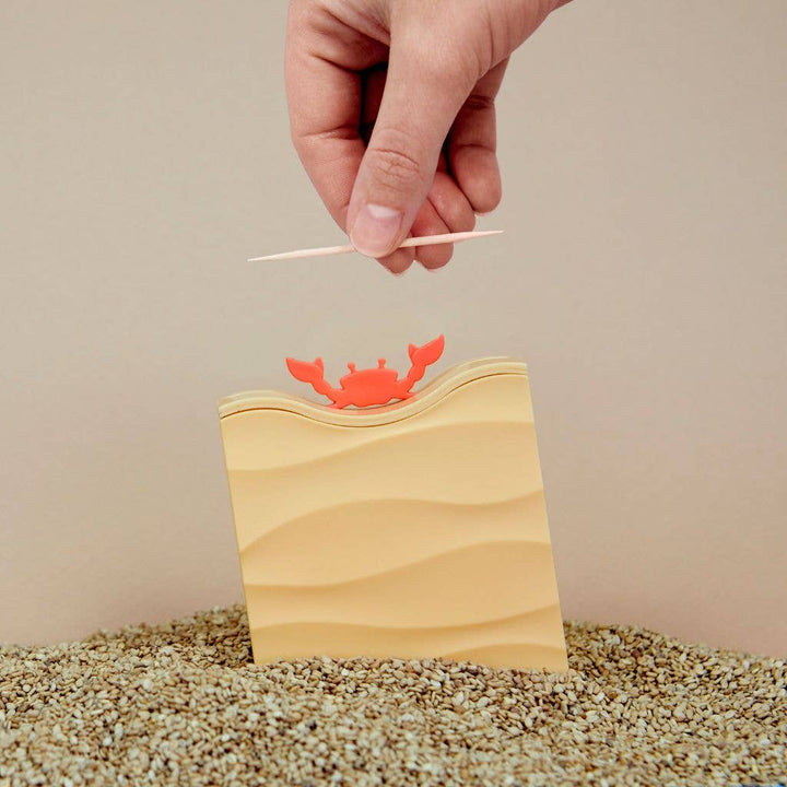 Red crab-shaped automatic toothpick holder made from ABS plastic