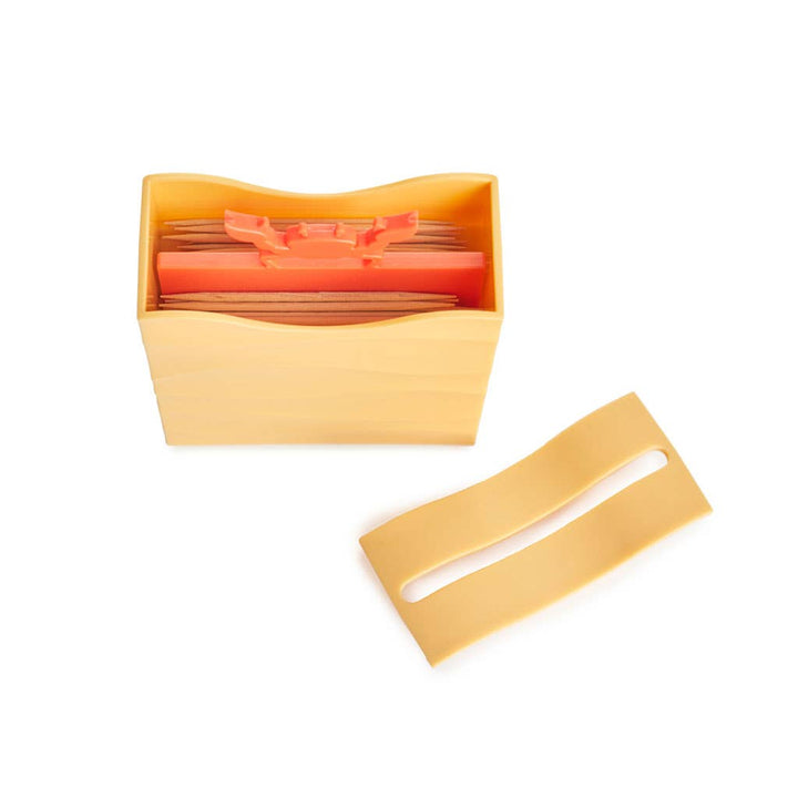 Red crab-shaped automatic toothpick holder made from ABS plastic