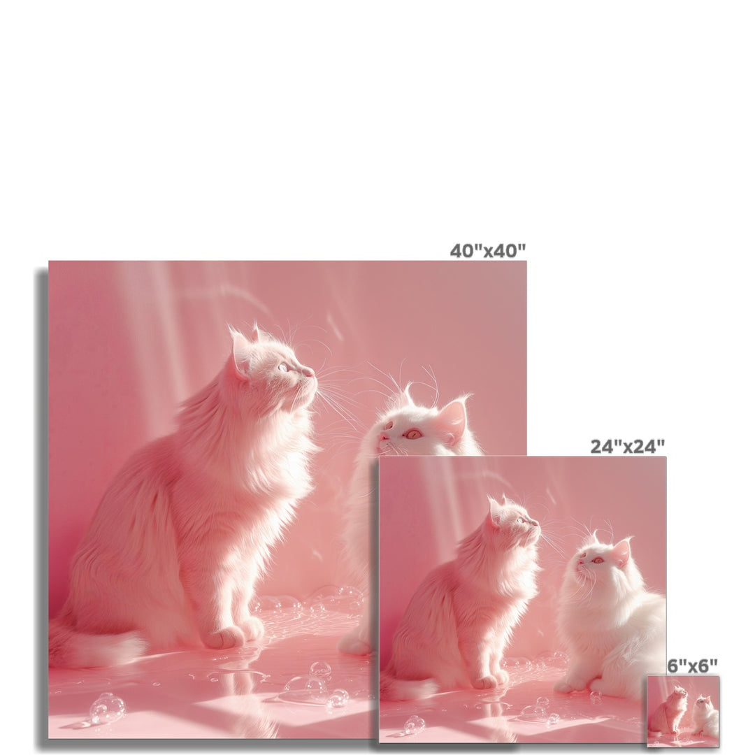 Cats Love Bubbles Fun Wall Art Poster - Yililo