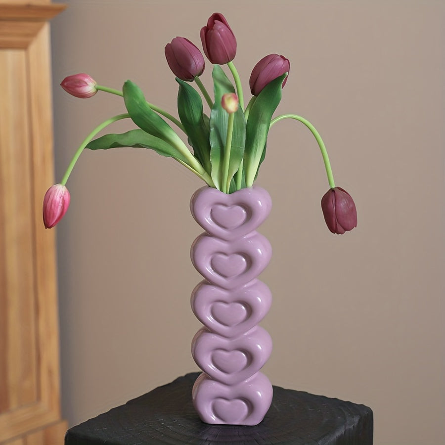 Lilac Purple Heart Shaped Vase - Yililo