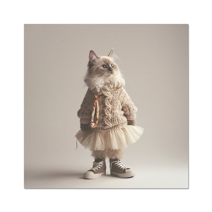 Cat In The Tutu Fun Art Poster - Yililo