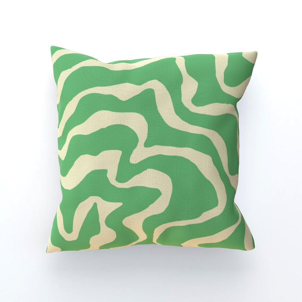 Green Swirl Retro Sofa Bed Cushion - Yililo