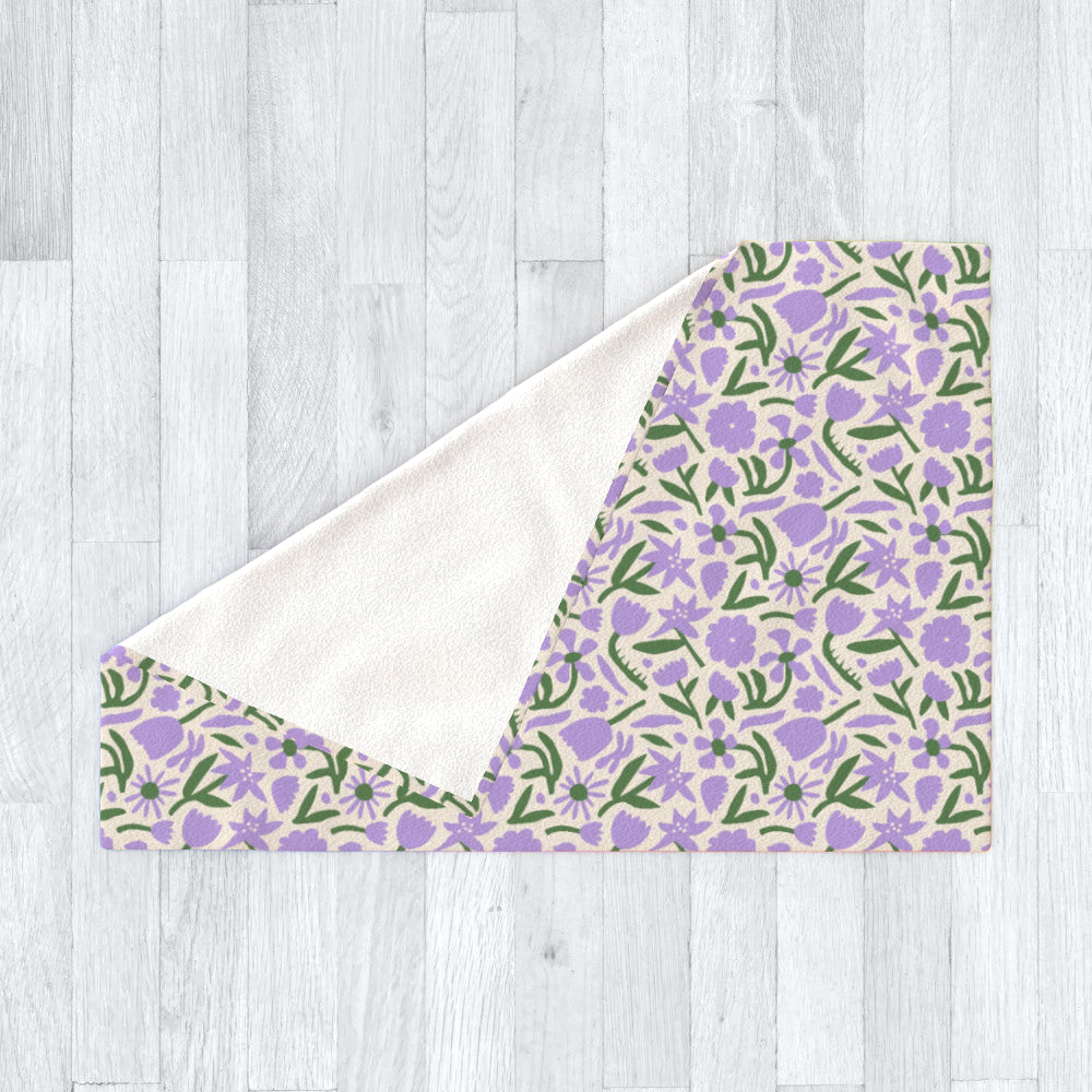 Ditsy Lilac Flower Blanket Throw - Yililo