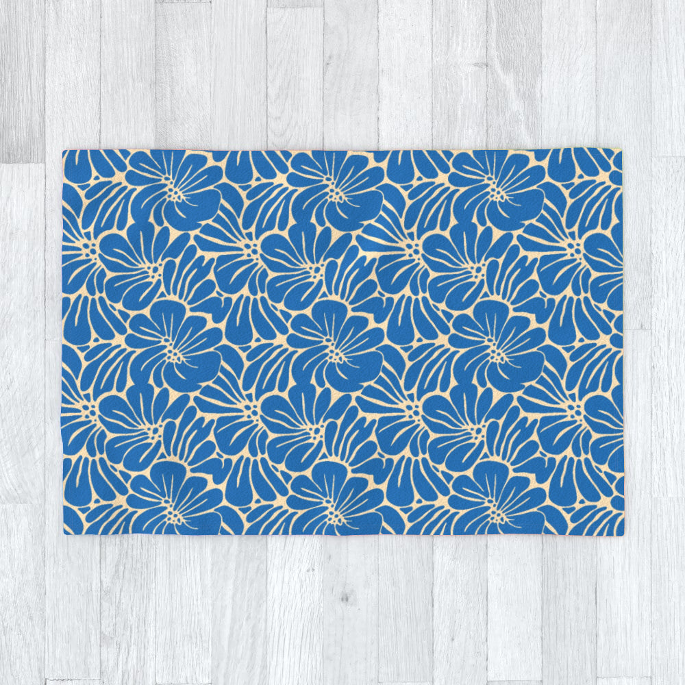 Bright Blue Flower Blanket Throw - Yililo