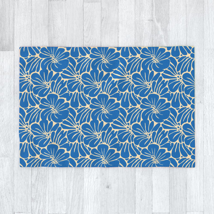 Bright Blue Flower Blanket Throw - Yililo