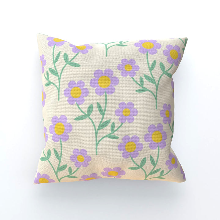 Purple Flowers Colourful Soft Sofa Cushion