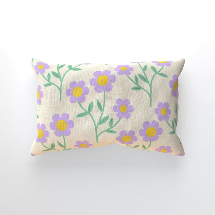 Purple Flowers Colourful Soft Sofa Cushion - Yililo