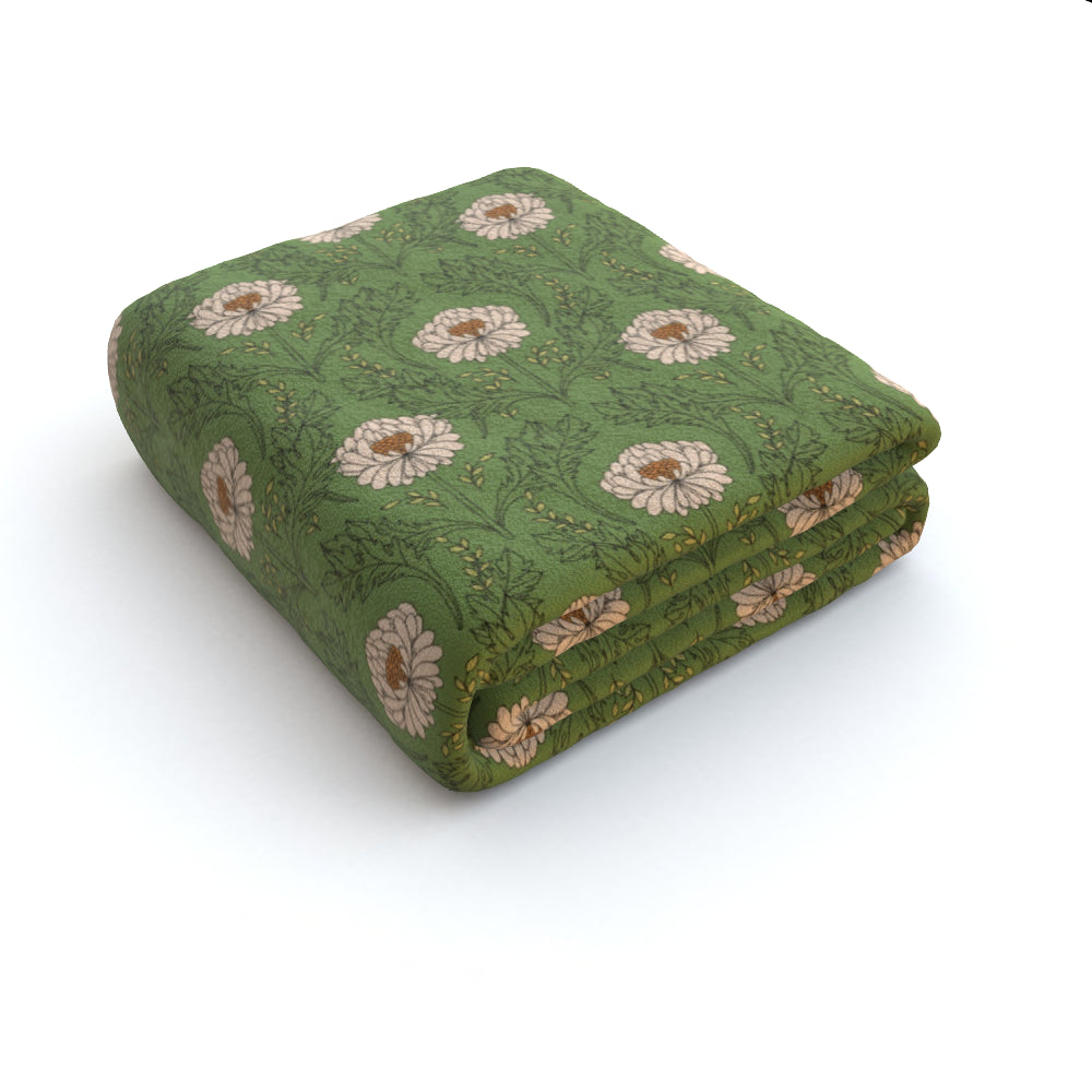Green Flower Regency Blanket Throw - Yililo