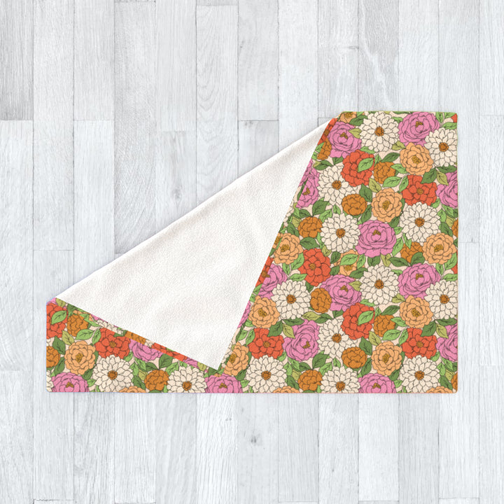 Colourful Flower Explosion Blanket Throw