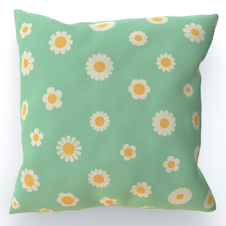 Green Flower Ditsy Cushion