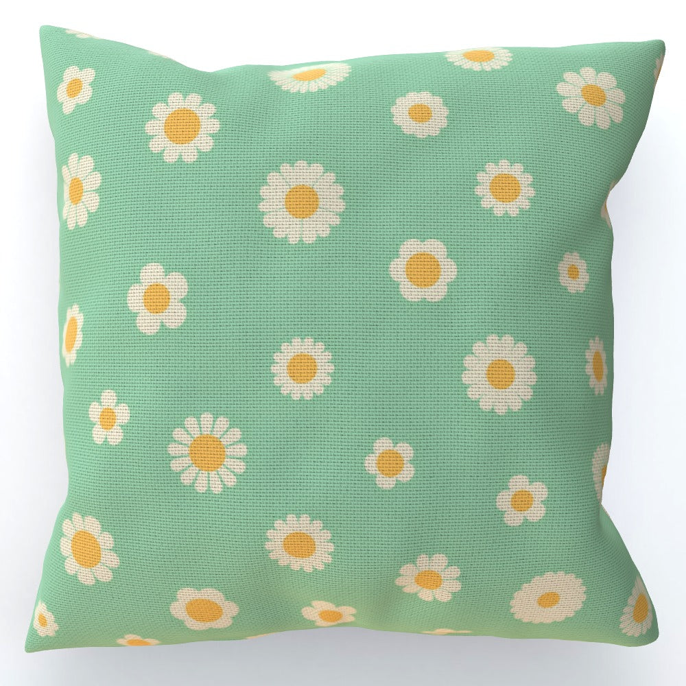 Green Flower Ditsy Cushion