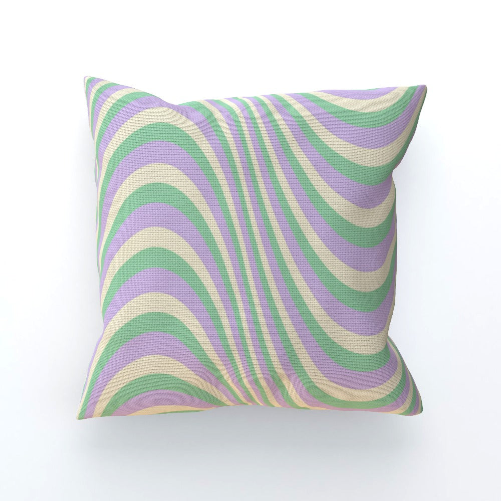 Green Lilac Swirl 90s Cushion - Yililo