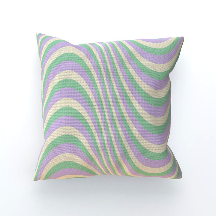 Green Lilac Swirl 90s Cushion