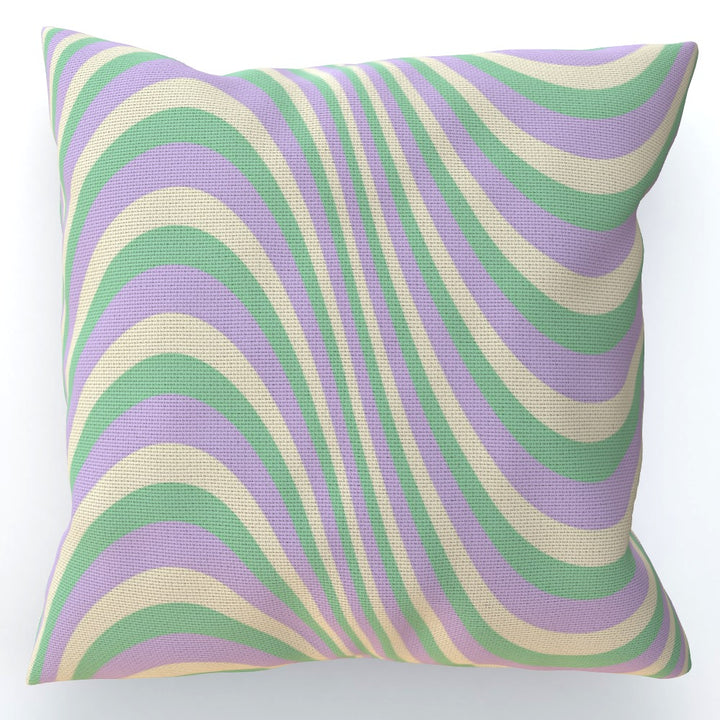 Green Lilac Swirl 90s Cushion - Yililo