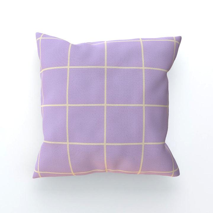 Lilac Check Grid 90s Cushion