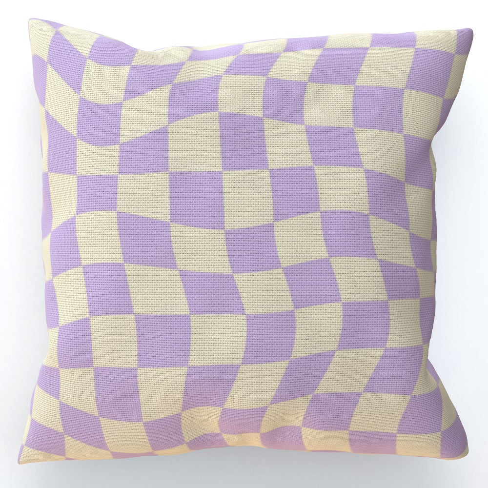 Lilac Check 90s Cushion - Yililo