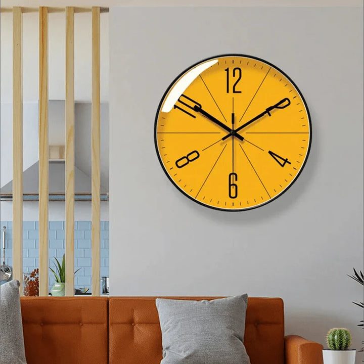 Nordic Simple Modern Wall Clock With Yellow Face - Yililo