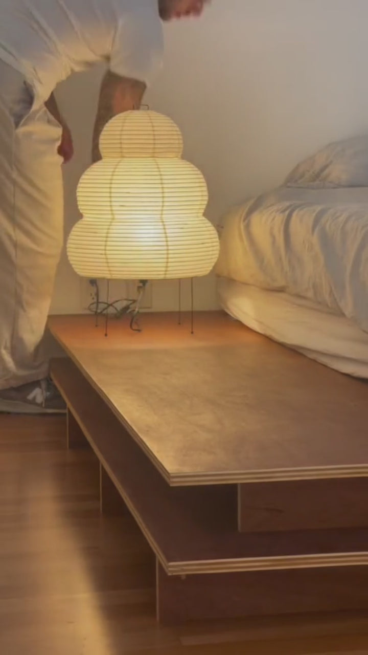 Japanische Tischlampe aus Reispapier