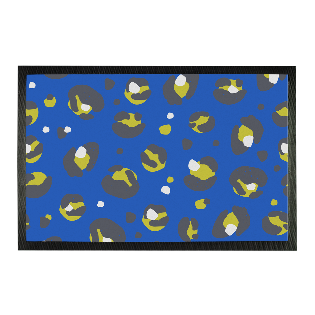 Blue Leopard Print Doormat - Yililo
