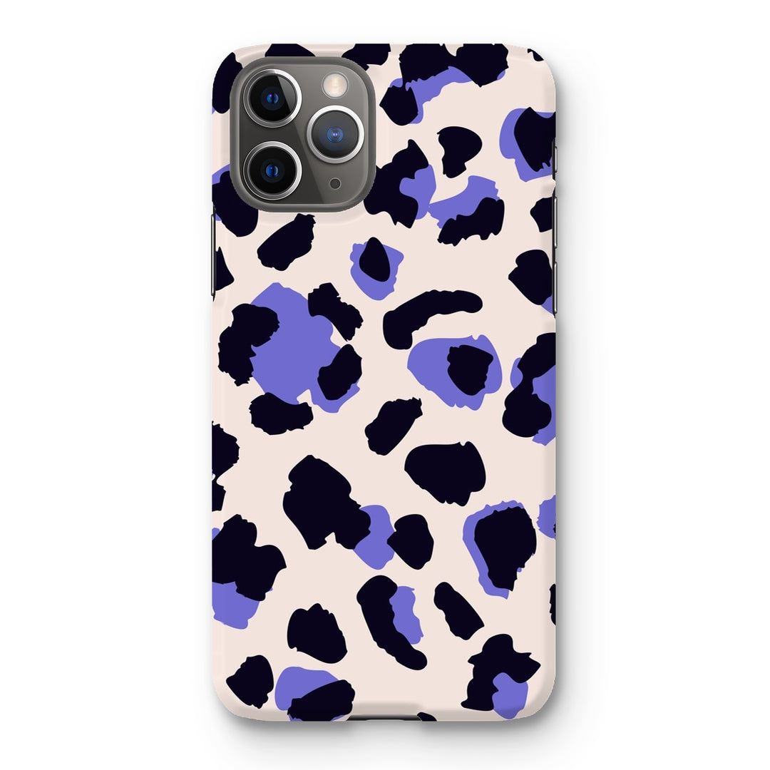 Cream Purple Leopard Print Snap Phone Apple Samsung Case - Yililo