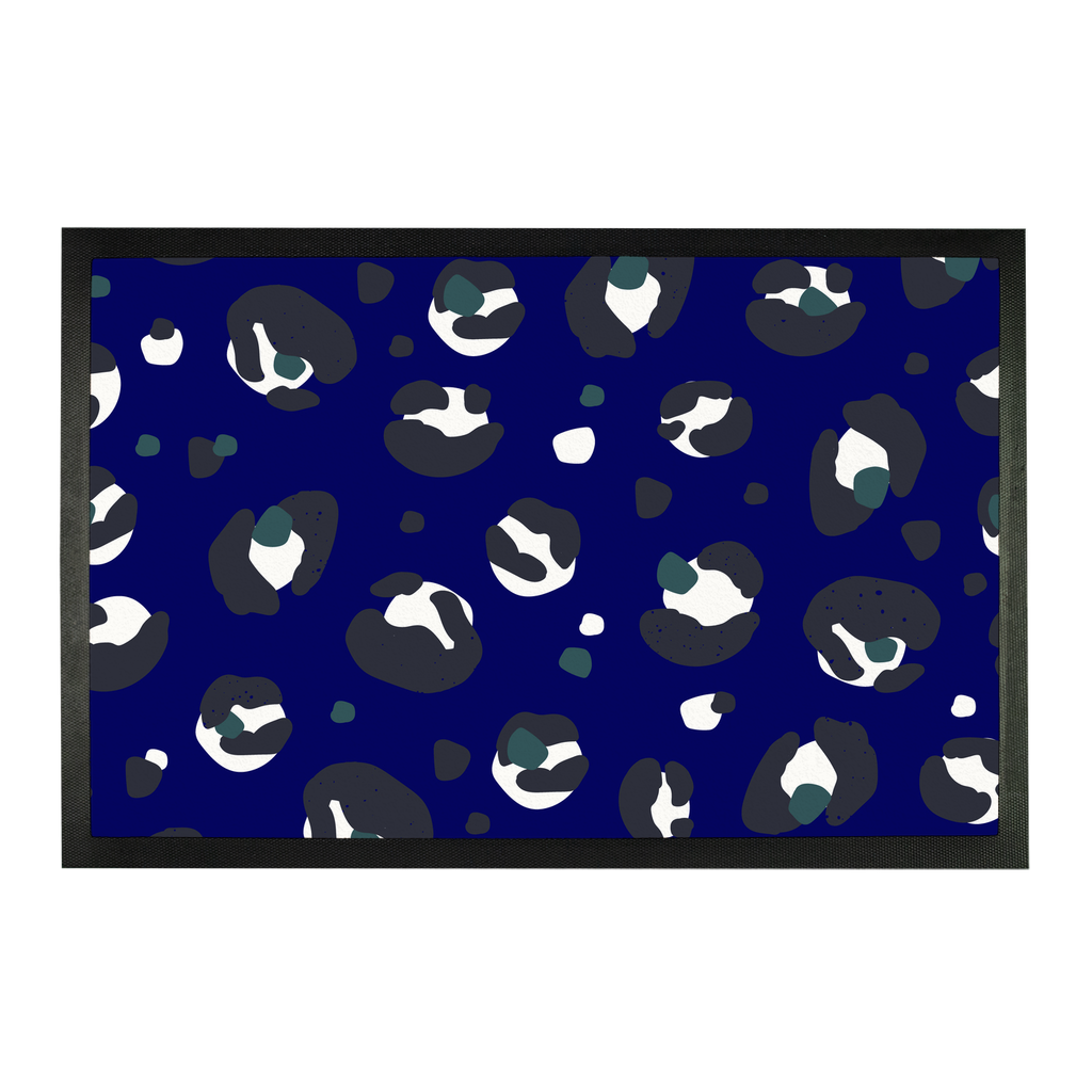 Dark Blue Leopard Print Doormat - Yililo