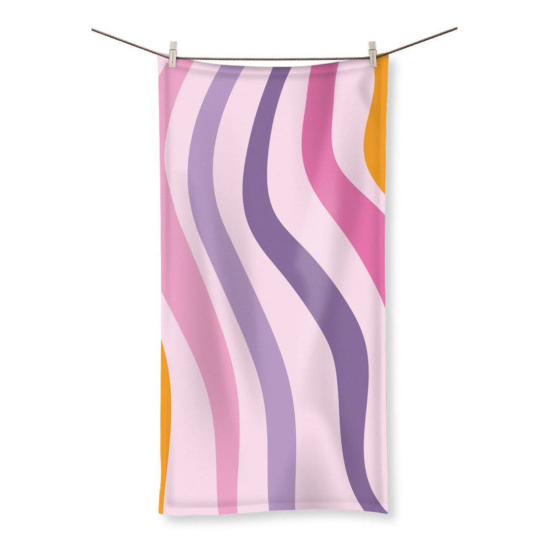 90s Purple Pink Swirl Bath Hand Towel - Yililo