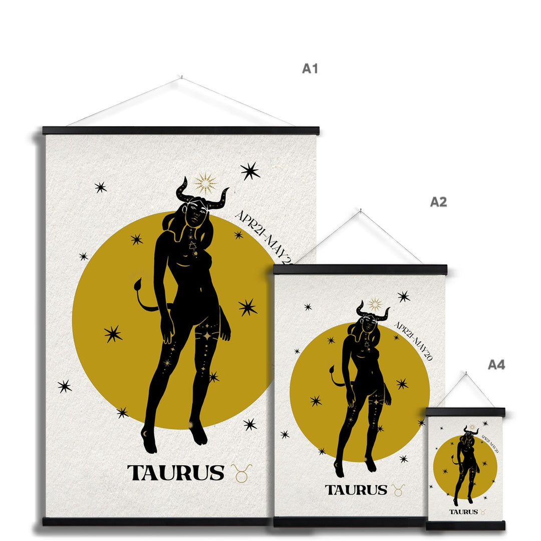 Taurus Zodiac Art Print with Hanger - Yililo