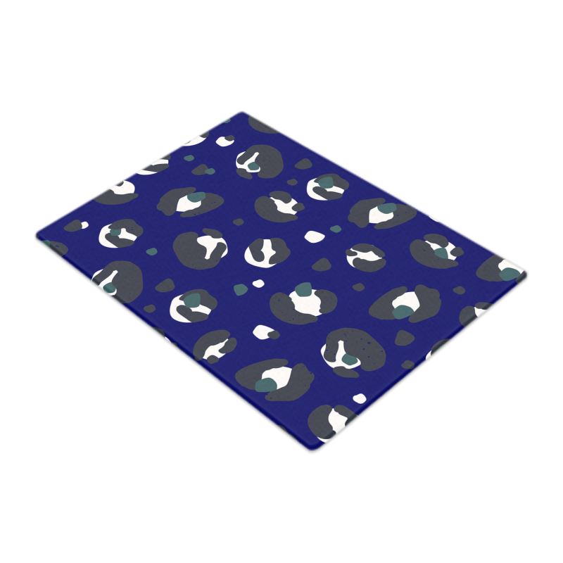Tempered Glass Chopping Board Dark Blue Leopard Print - Yililo