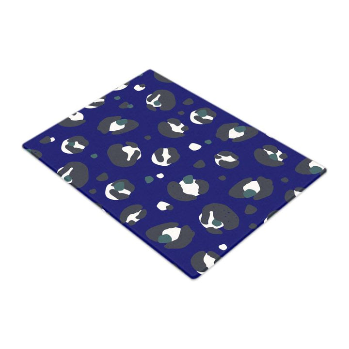 Dark Blue Leopard Print Glass Chopping Board - Yililo
