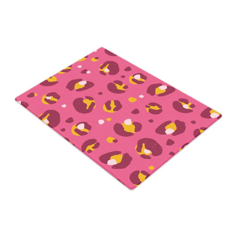 Tempered Glass Chopping Board Dark Pink Leopard Print - Yililo