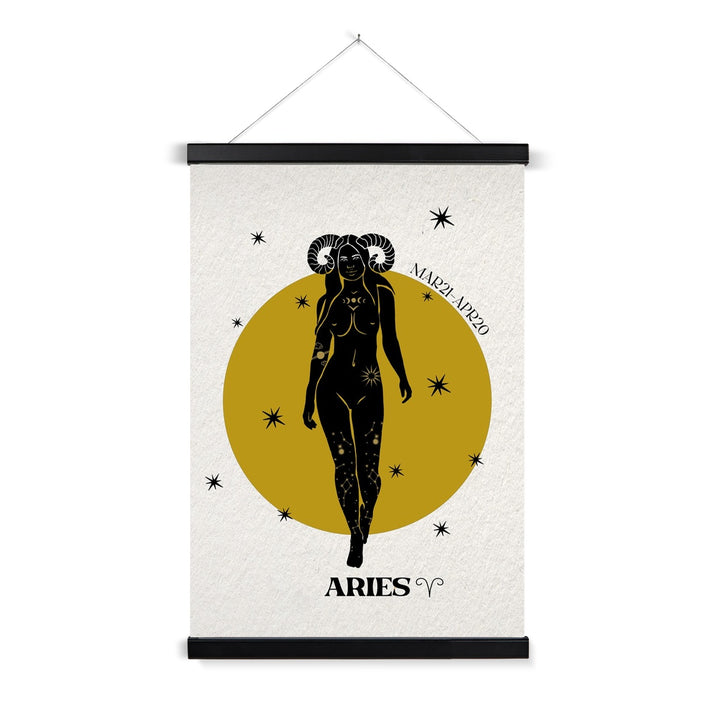 Aries Zodiac Art Print with Hanger - Yililo