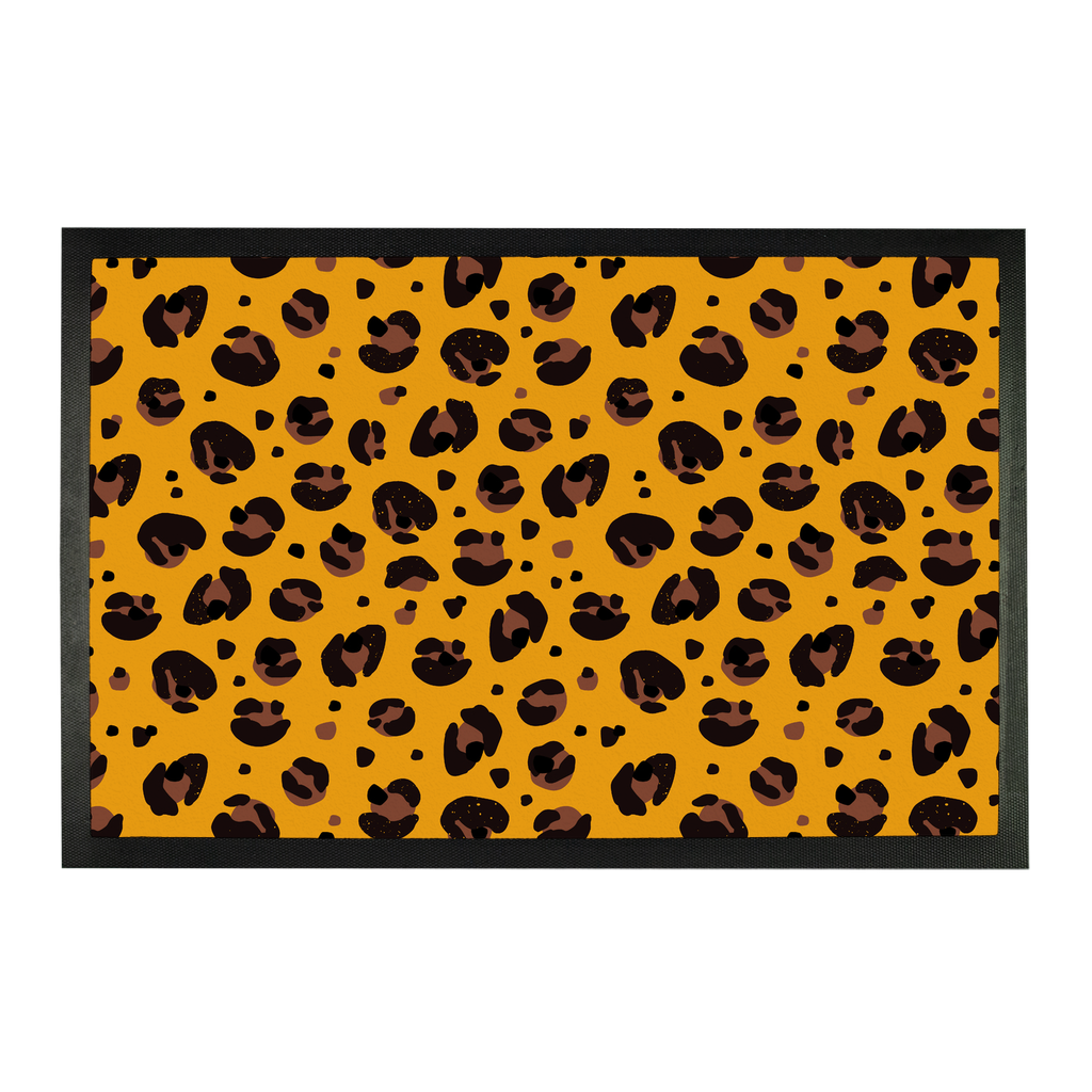 Brown Yellow Leopard Print Doormat - Yililo