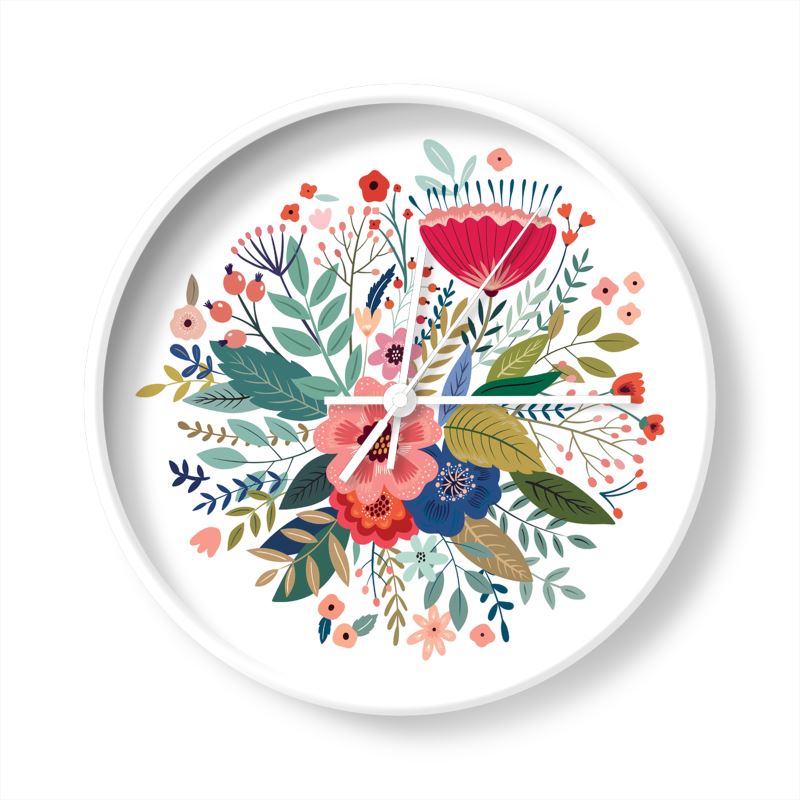 Colourful Flower Burst Floral Wall Clock Decor - Yililo