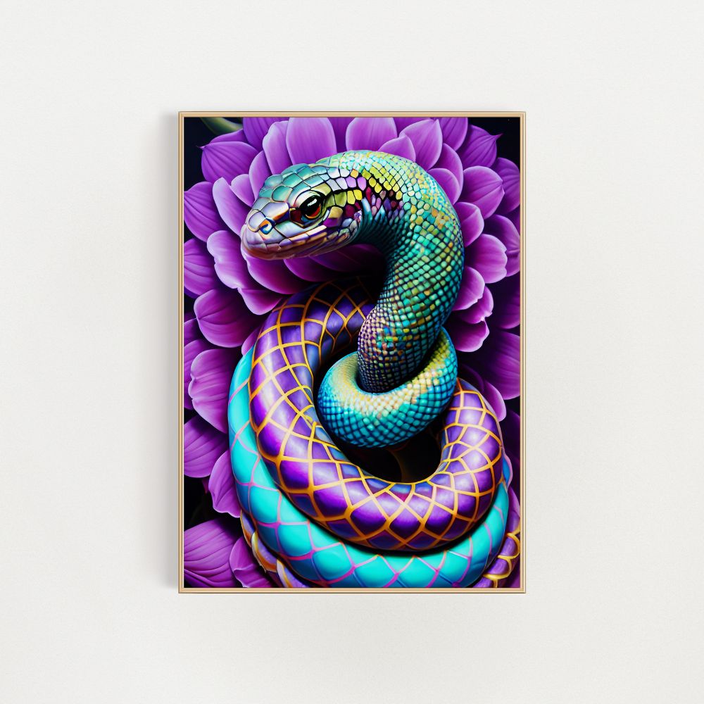 Der lila Schlangen-Kunstdruck