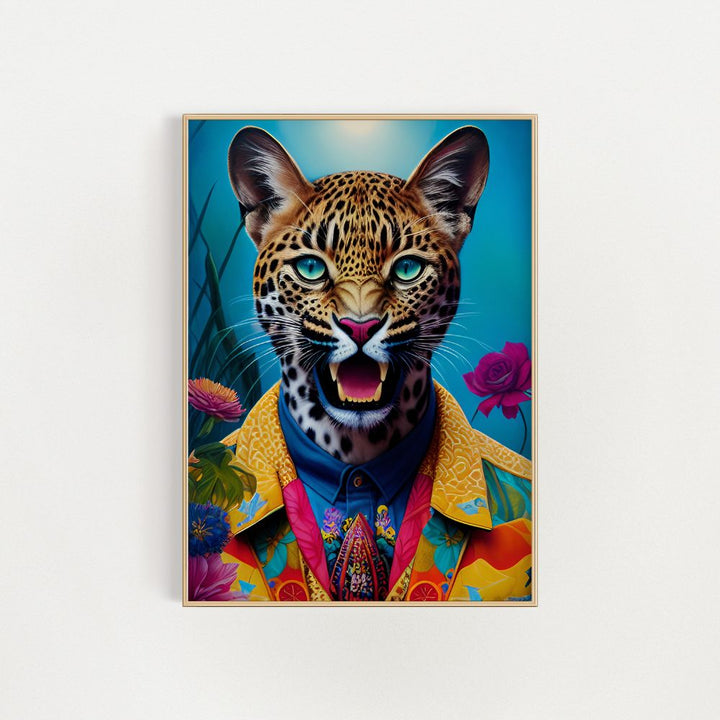 The Roaring Leopard Fine Wall  Art Print