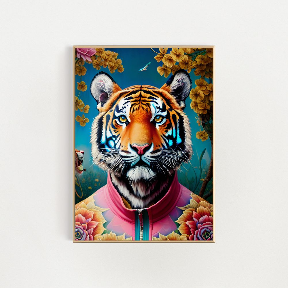The Serious Tiger Fine Wall Art Print