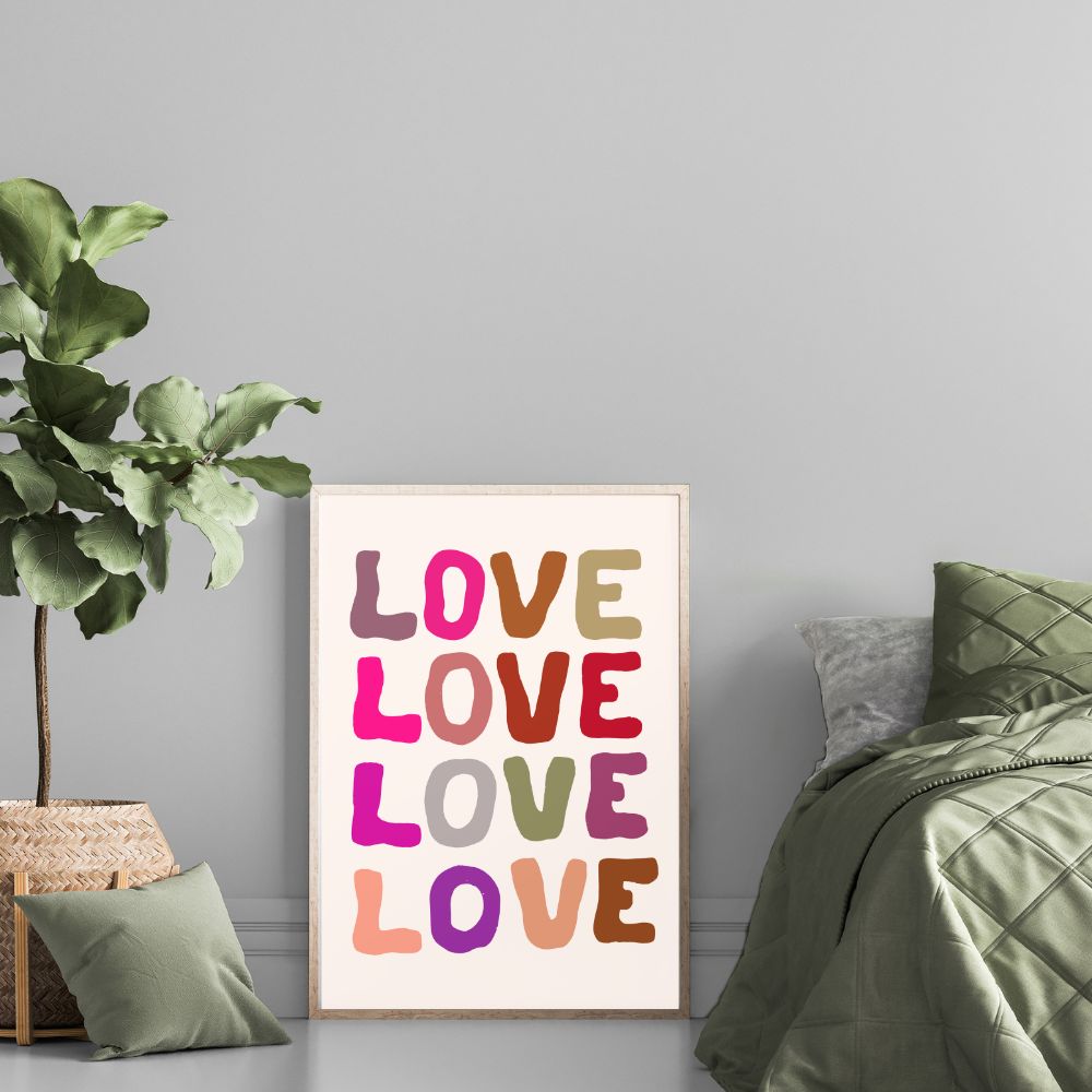 Four Quote Poster Love Wall Art Poster A1, A2, A3, A4 - Yililo