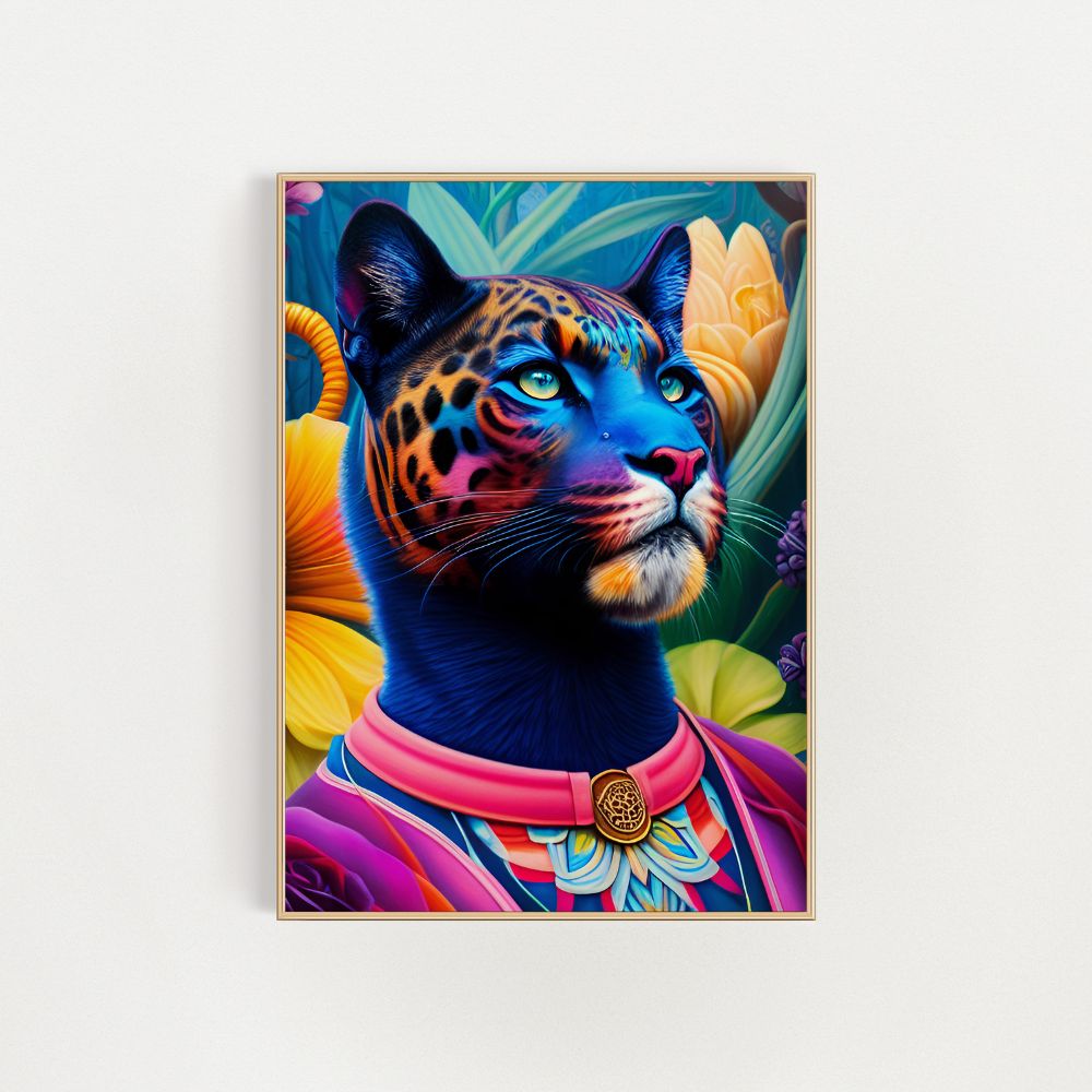Der Blue Panther Fine Wall Art Print