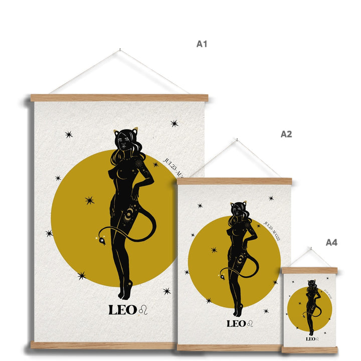 Leo Zodiac Art Print with Hanger - Yililo