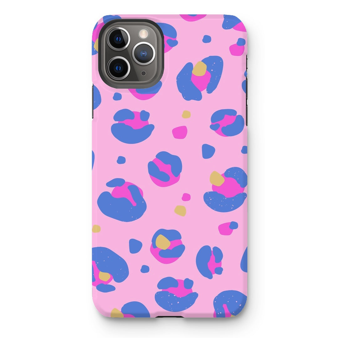 Pink Blue Leopard Print Tough Phone Apple Samsung Case - Yililo