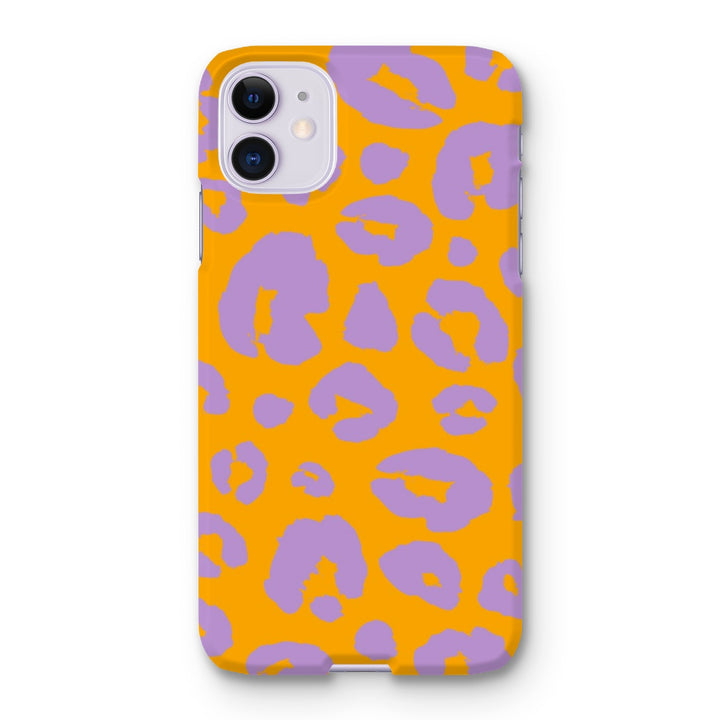Orange Lilac Leopard Print Snap Phone Apple Samsung Case - Yililo