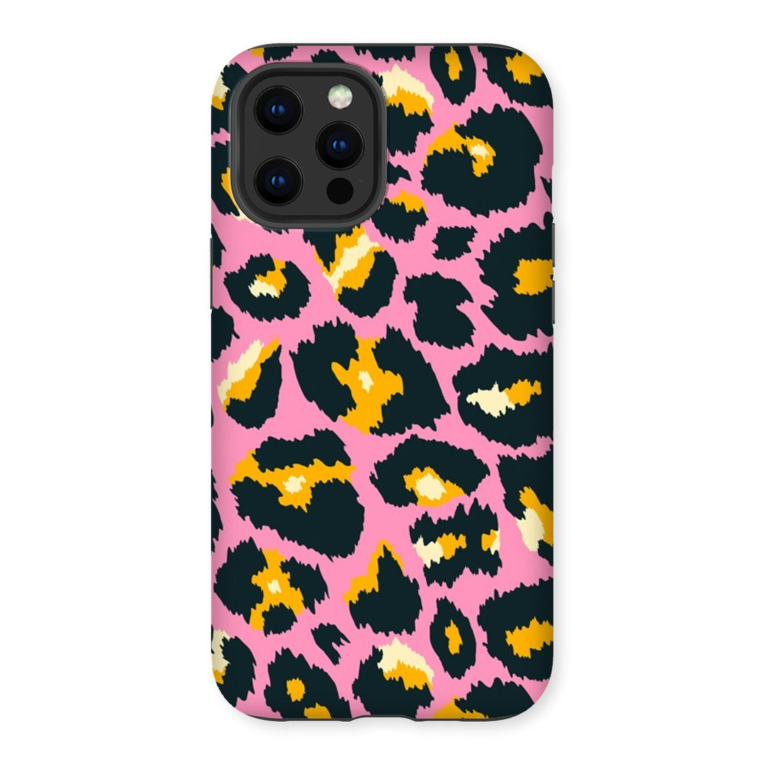 Candy Pink and Yellow Leopard Print Tough Phone Apple Samsung Case - Yililo