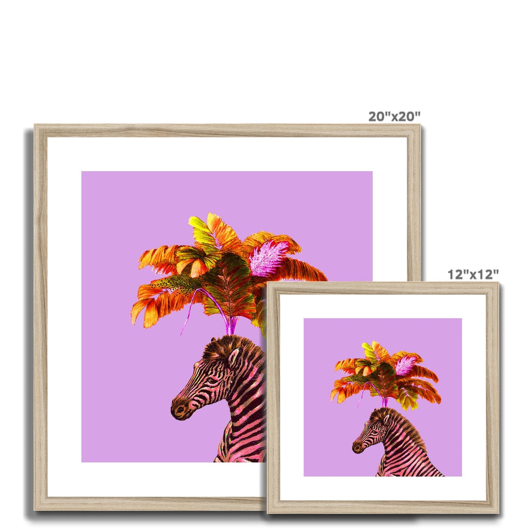Purple Lilac Zebra Framed & Mounted Art Print - Yililo