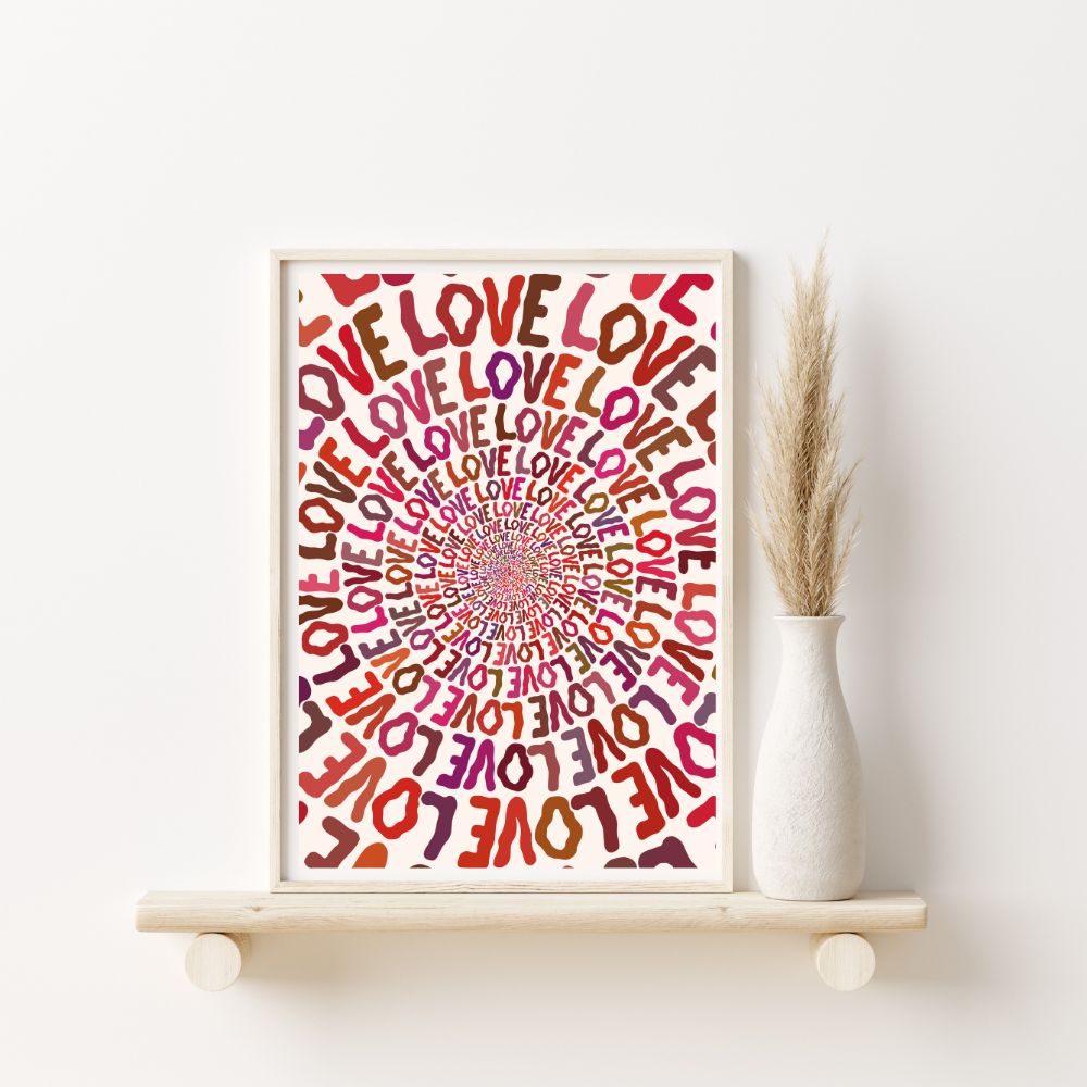 Love Love Love Wall Art Poster A1, A2, A3, A4 - Yililo