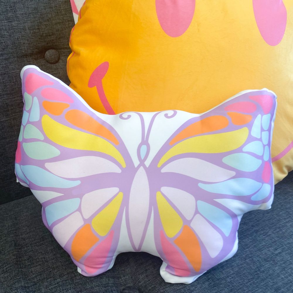 90s Colourful Butterfly Shape Cushion - Yililo
