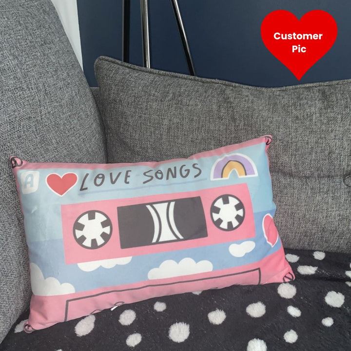Pink Love Songs Cassette Tape Retro Cushion Pillow