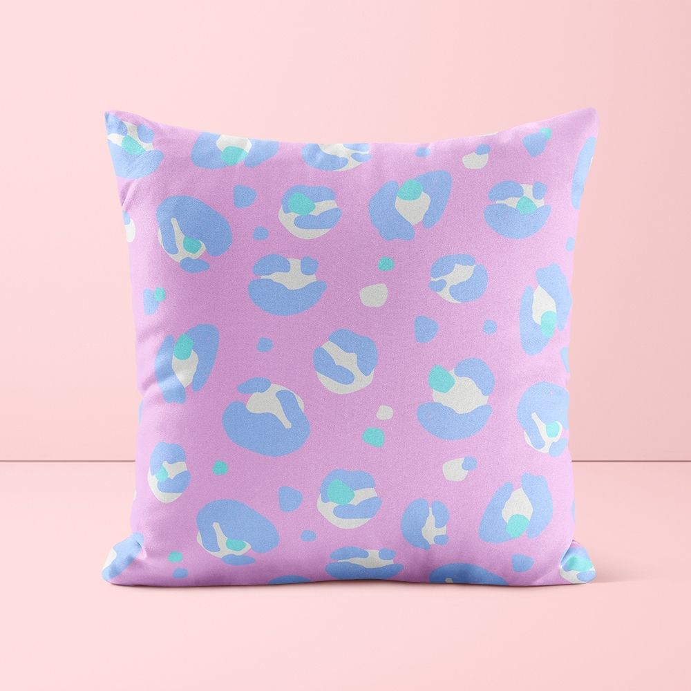 Lilac Leopard Print Cushion - Yililo