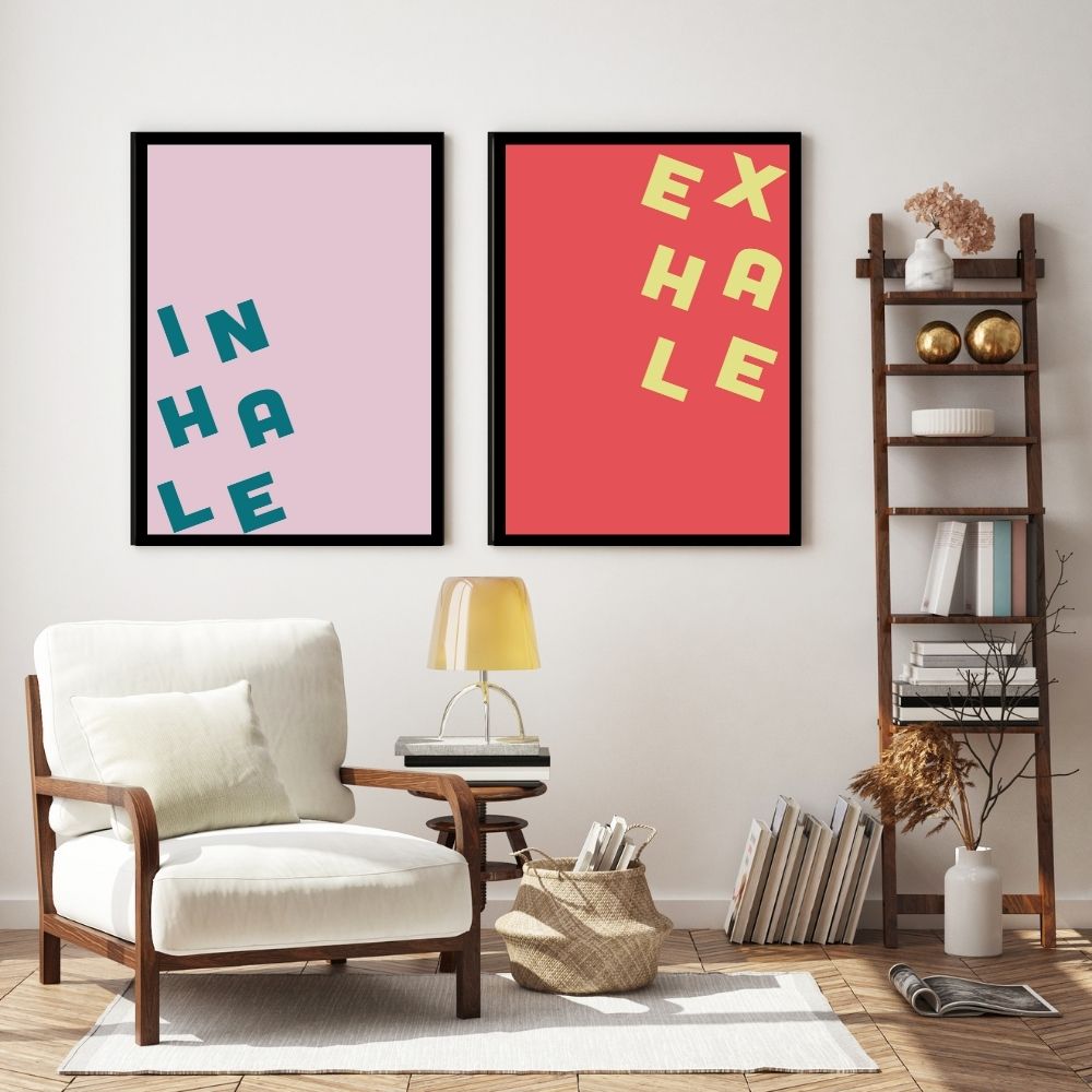 Inhale Exhale Pink Funny Wall Photo Art Print - Yililo