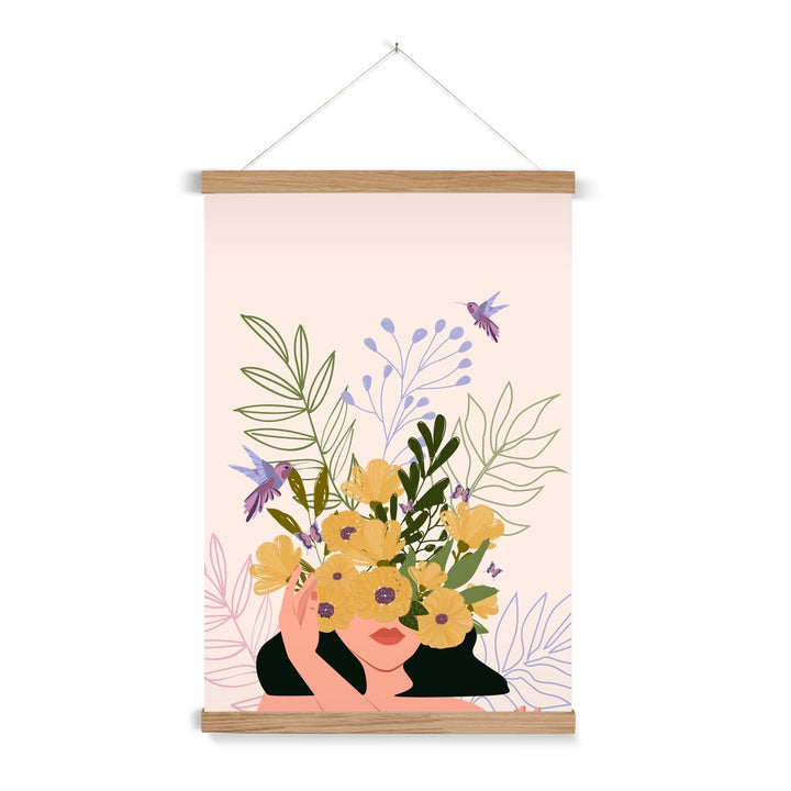 Wall Art Flower Head Print with Hanger - Yililo