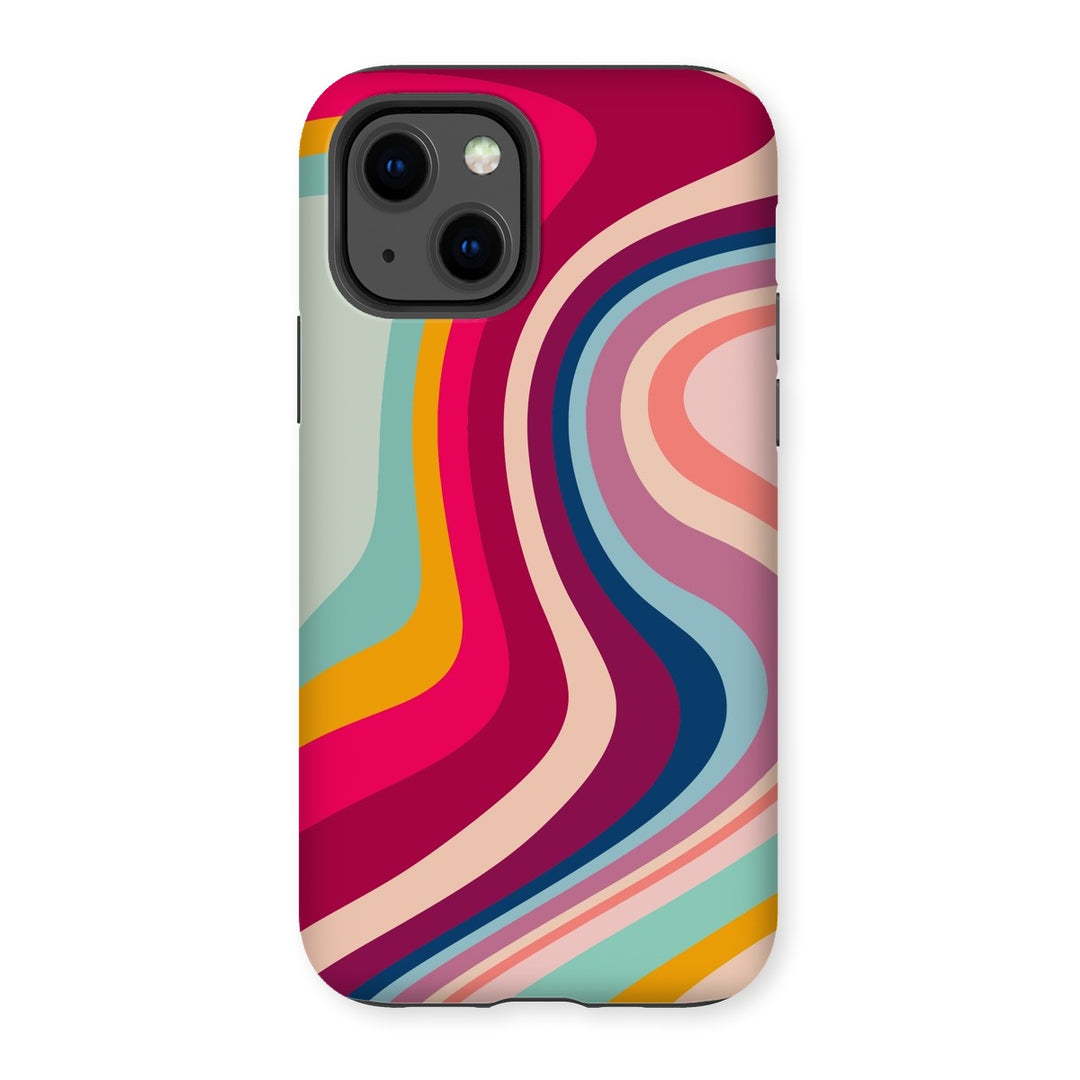 Swirly Retro Print Tough Phone Apple Samsung Case - Yililo